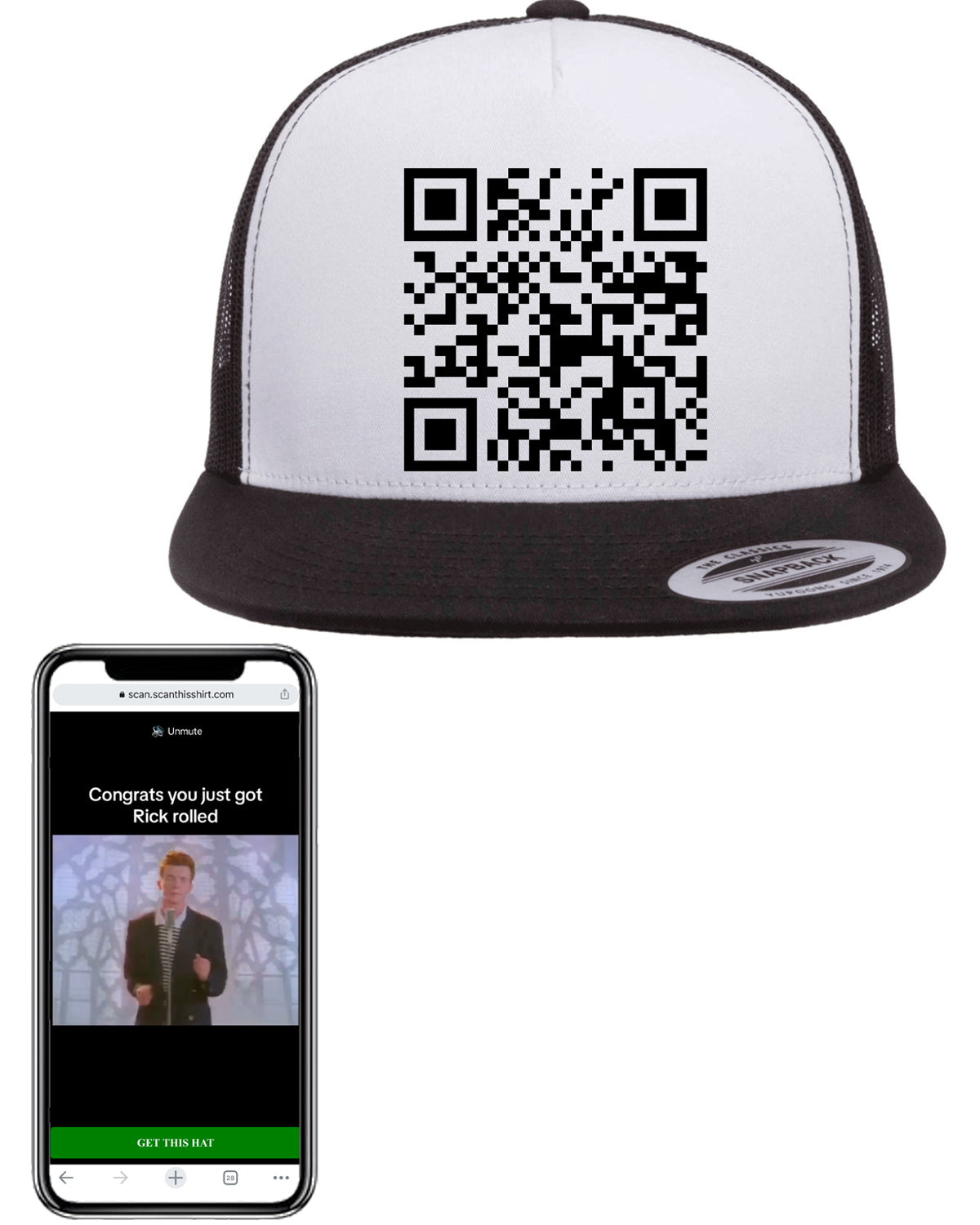 Rick Roll QR Hat