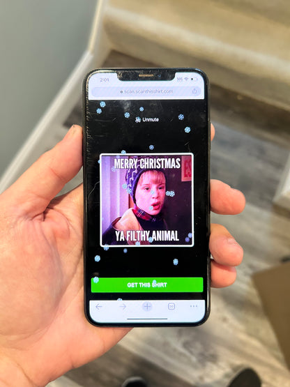 Merry Christmas Ya Filthy Animal Preset QR Tee Shirt